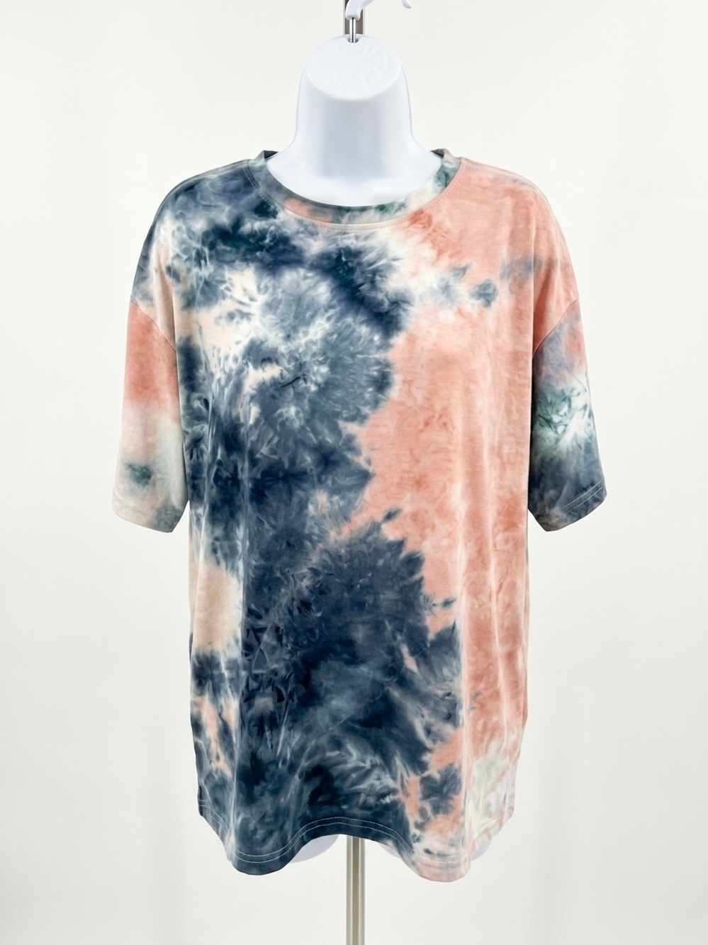 NEW SHE + SKY boxy t-shirt in rose/navy